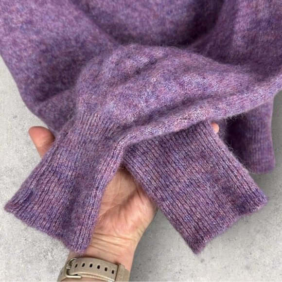 Sezane Mila Jumper Knit Sweater Mohair Merino Wool Purple Size Medium French M - Picture 8 of 15